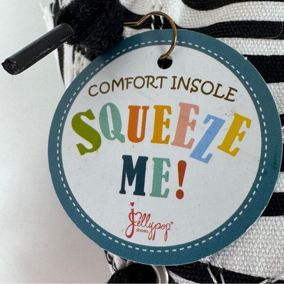 Jellypop Dallas Zebra Stripe Lace Up Sneakers White Black 9.5 - Picture 9 of 13